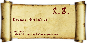 Kraus Borbála névjegykártya